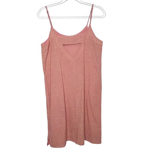 NORTH OF WEST Summer Dress Shift Sleeveless Scoop Neck Geo-Pattern Pink Size M - Picture 7 of 8